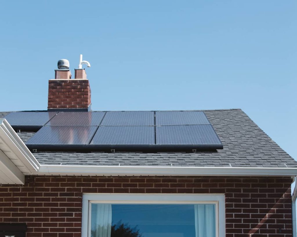 solar panels on residential roof